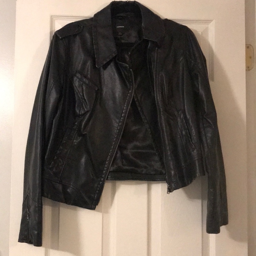 Black leather Express jacket
